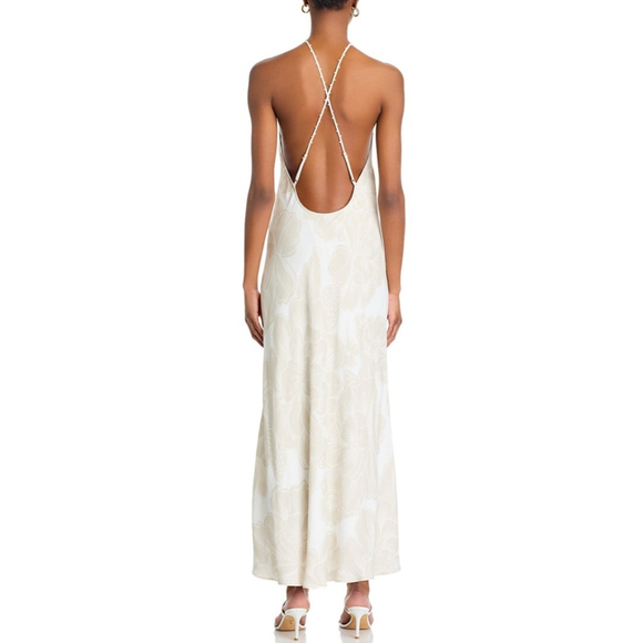 FARM Rio Off White Maxi Dress with Floral Print and Beaded Neck Strap - Picture 4 of 7
